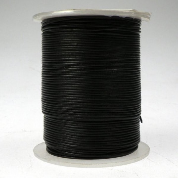 Bobina 100m cordon cuero, Negro, 1mm