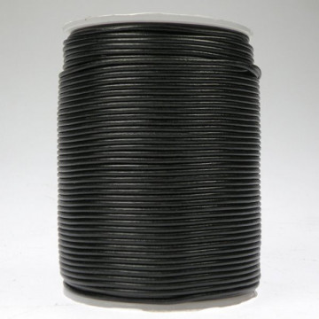 Bobina 100m cordon cuero, Negro, 2mm