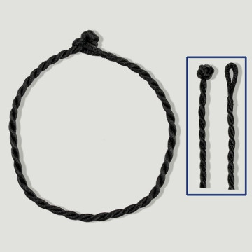 Black braided cotton cord. Bracelet 20cm. Width: 4mm