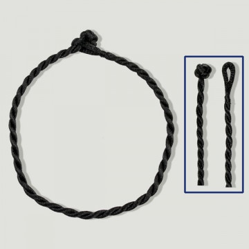 Cordon algodon trenzado negro pulsera 20cm