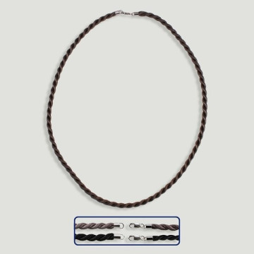 Cordon seda trenzado con cierre de Plata 4mm