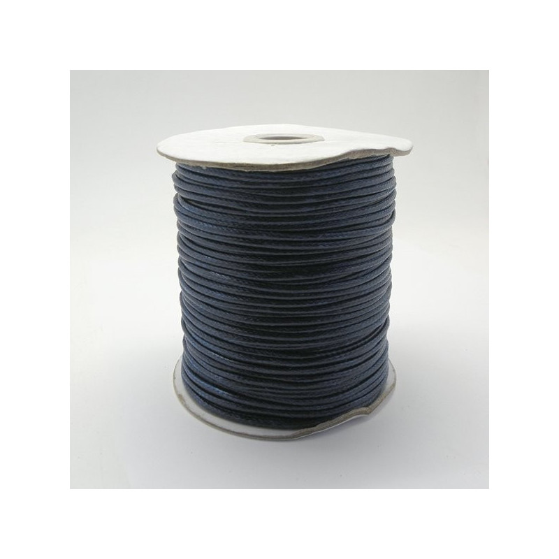 Cordón algodón encerado 2mm. Azul índigo Cordón algodón encerado 2mm. Azul índigo