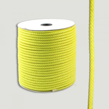 Cuero trenzado amarillo. Rollo grande 5mm