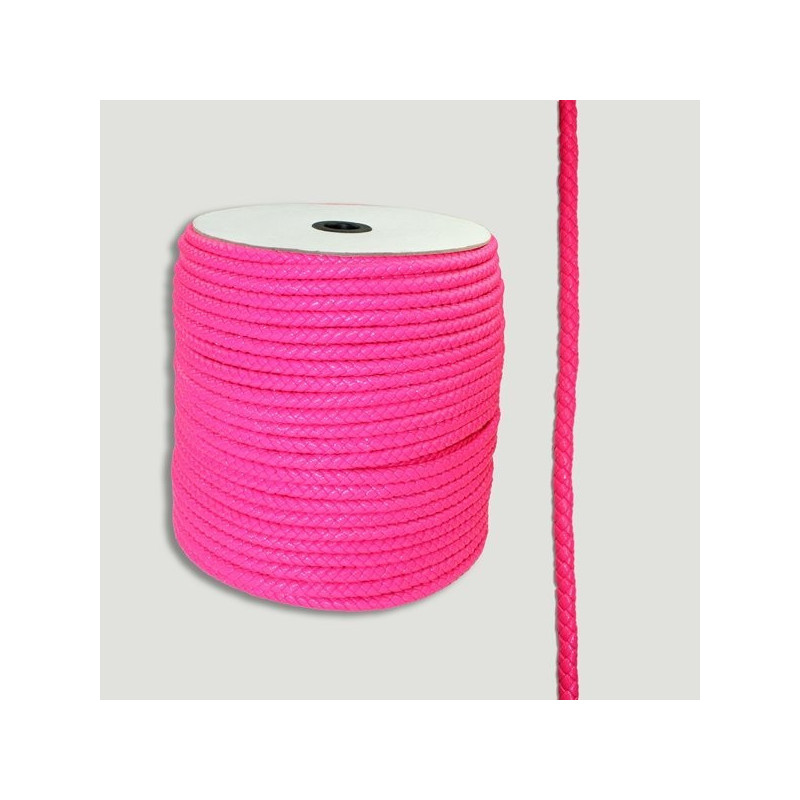 Cuero sintético trenzado fucsia. Rollo grande 5mm Cuero sintético trenzado fucsia. Rollo grande 5mm