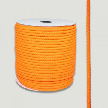 Cuero trenzado naranja. Rollo grande 5mm