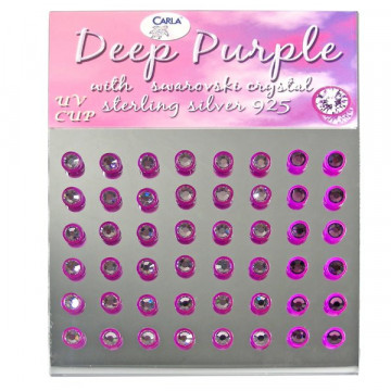 Expositor de pendientes de cristal tallado lila