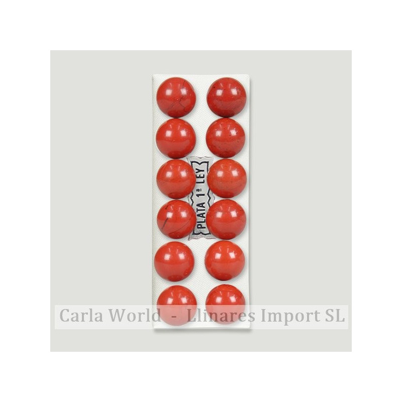 JASPE ROJO. Pendientes plata bola 10mm JASPE ROJO. Pendientes plata bola 10mm