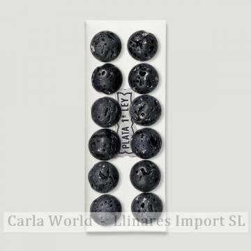 Pendientes plata bola 10mm. Lava