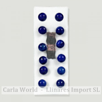 LAPISLAZULI. Pendientes plata bola 6mm