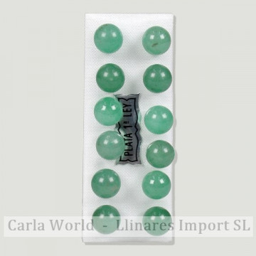 Pendientes plata bola 8mm. Aventurina Verde