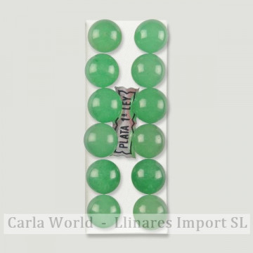 AVENTURINA VERDE. Pendientes plata bola 10mm