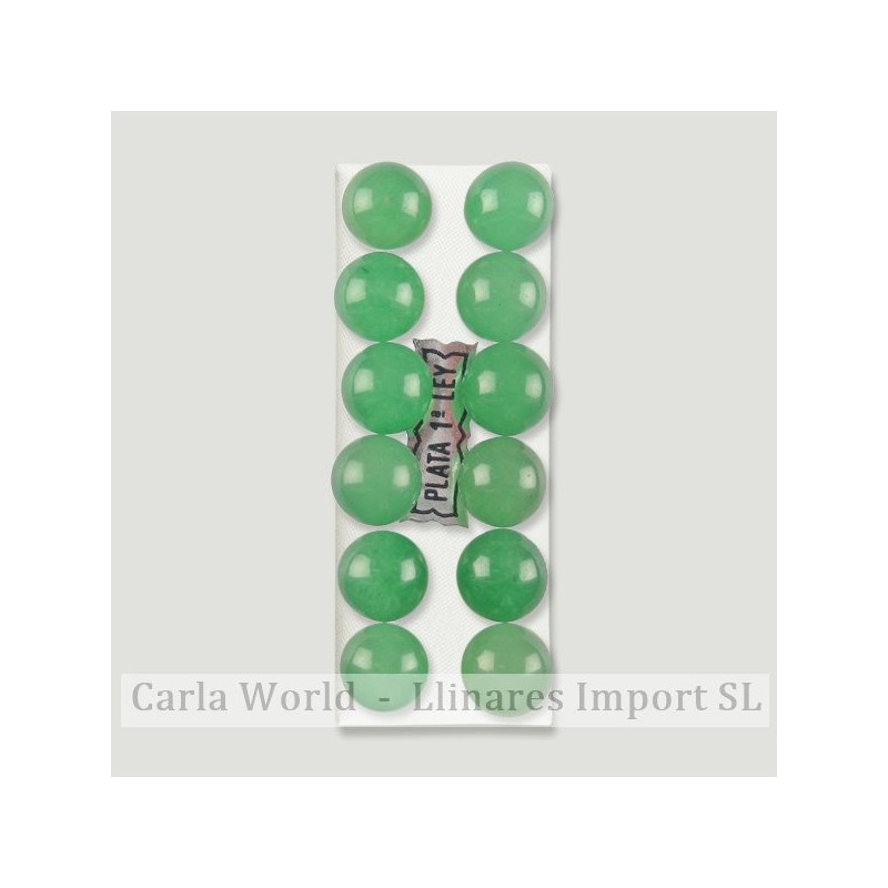 Pendientes plata bola 10mm. Aventurina Verde Pendientes plata bola 10mm. Aventurina Verde