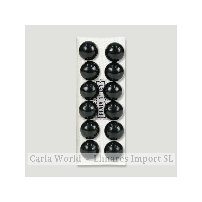 AZABACHE. Pendientes plata bola 10mm AZABACHE. Pendientes plata bola 10mm