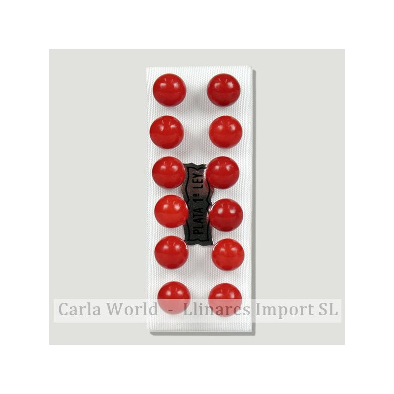Pendientes plata 8mm. Coral Bambu Rojo Pendientes plata 8mm. Coral Bambu Rojo