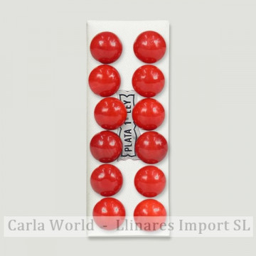 Pendientes plata 10mm. Coral Bambu Rojo
