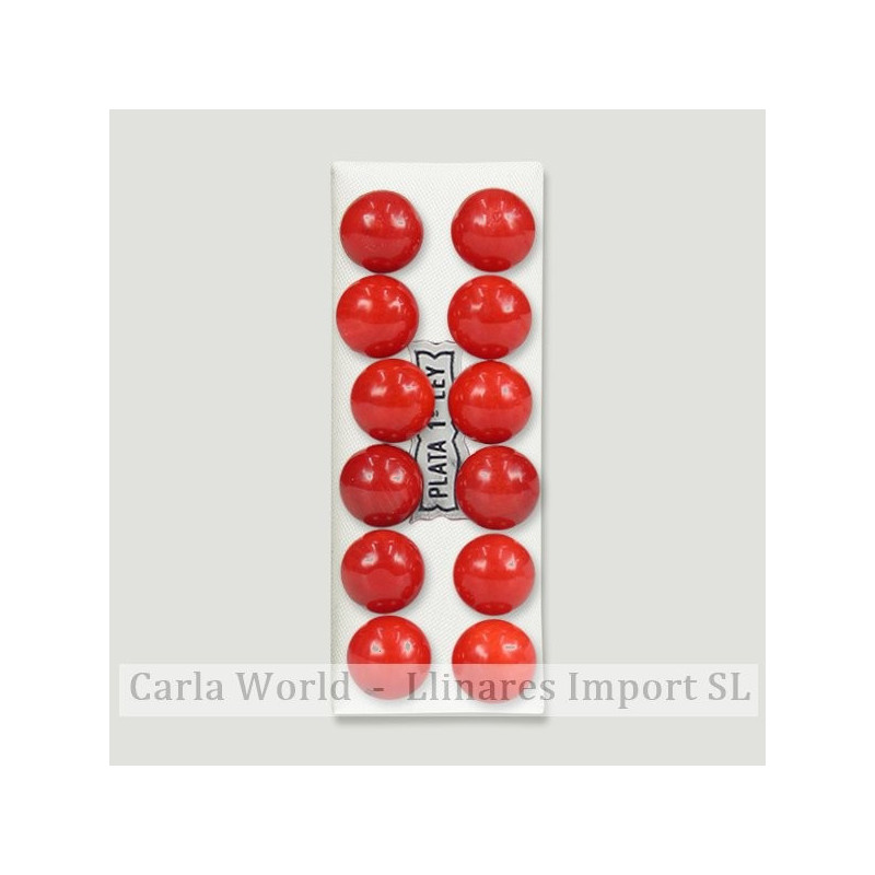 Pendientes plata 10mm. Coral Bambu Rojo Pendientes plata 10mm. Coral Bambu Rojo