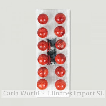 Pendientes plata bola 8mm. Coral Manzana