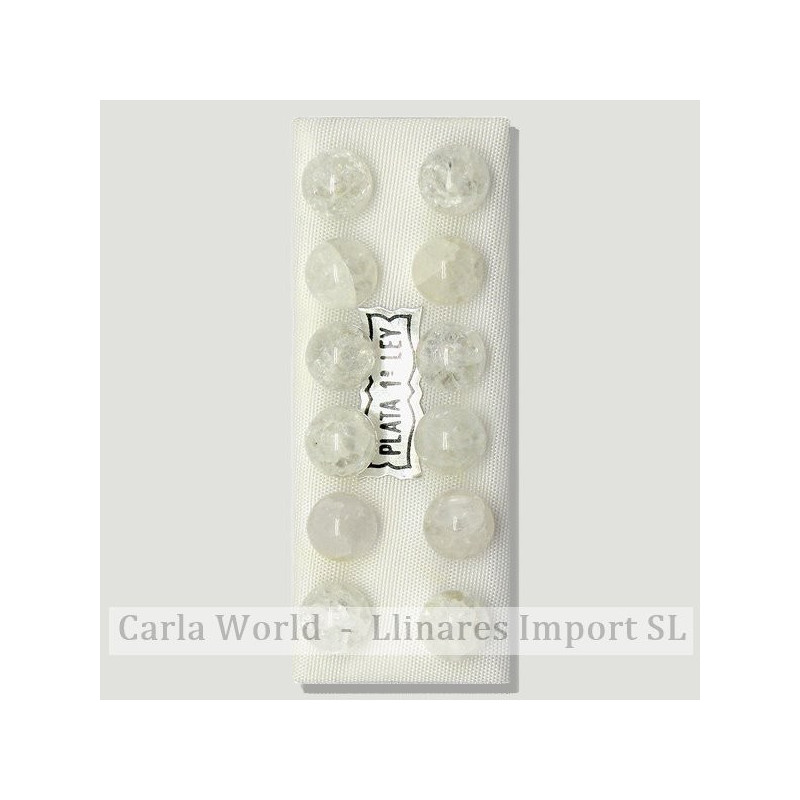Pendientes plata bola 8mm. Cristal craquelado Pendientes plata bola 8mm. Cristal craquelado
