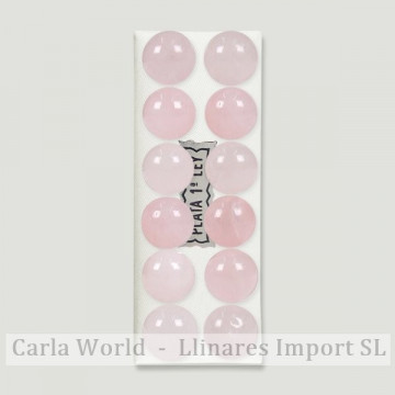 CUARZO ROSA. Pendientes plata bola 10mm