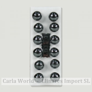 HEMATITE. Pendientes plata bola 8mm