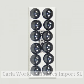 HEMATITE. Pendientes plata bola 10mm