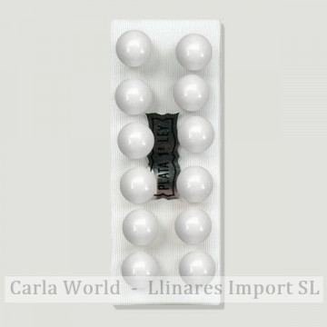 JADE BLANCO. Pendientes plata bola 8mm