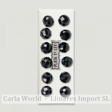 ÓNIX. Pendientes plata bola facetada 8mm
