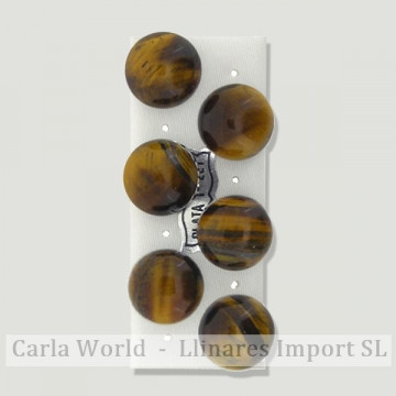 OJO DE TIGRE. Pendientes plata Cabujón 16mm