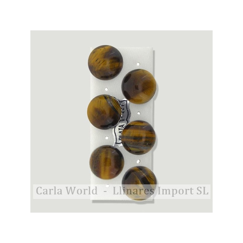 Pendientes plata Cabujón 16mm. Ojo tigre Pendientes plata Cabujón 16mm. Ojo tigre