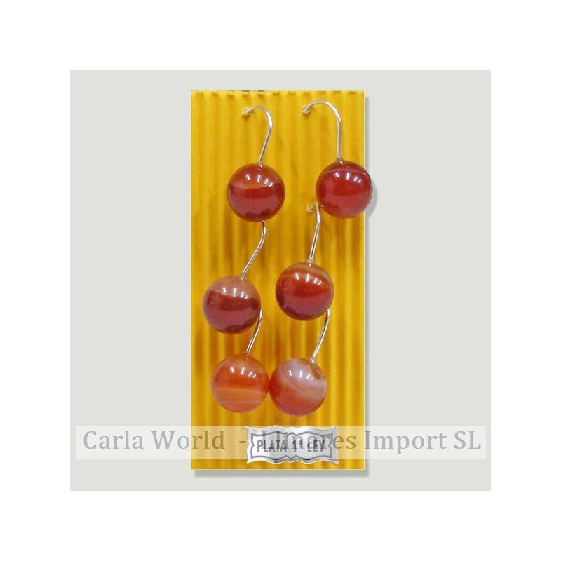 ÁGATA BANDEADAPendientes plata hippy bola 12mm ÁGATA BANDEADAPendientes plata hippy bola 12mm