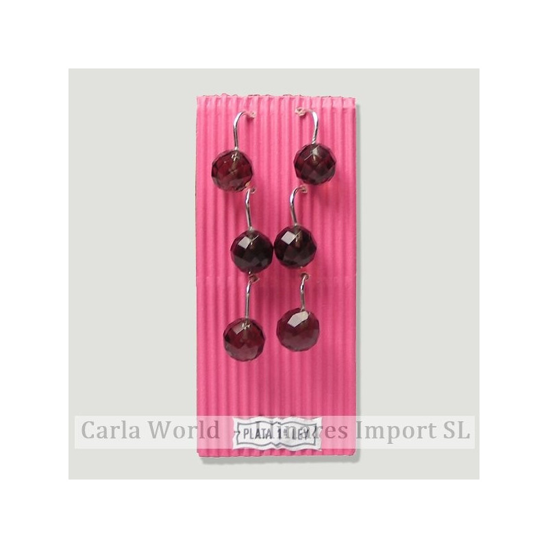 Pendientes plata hippy bola facetada 10mm. Cuarzo Pendientes plata hippy bola facetada 10mm. Cuarzo