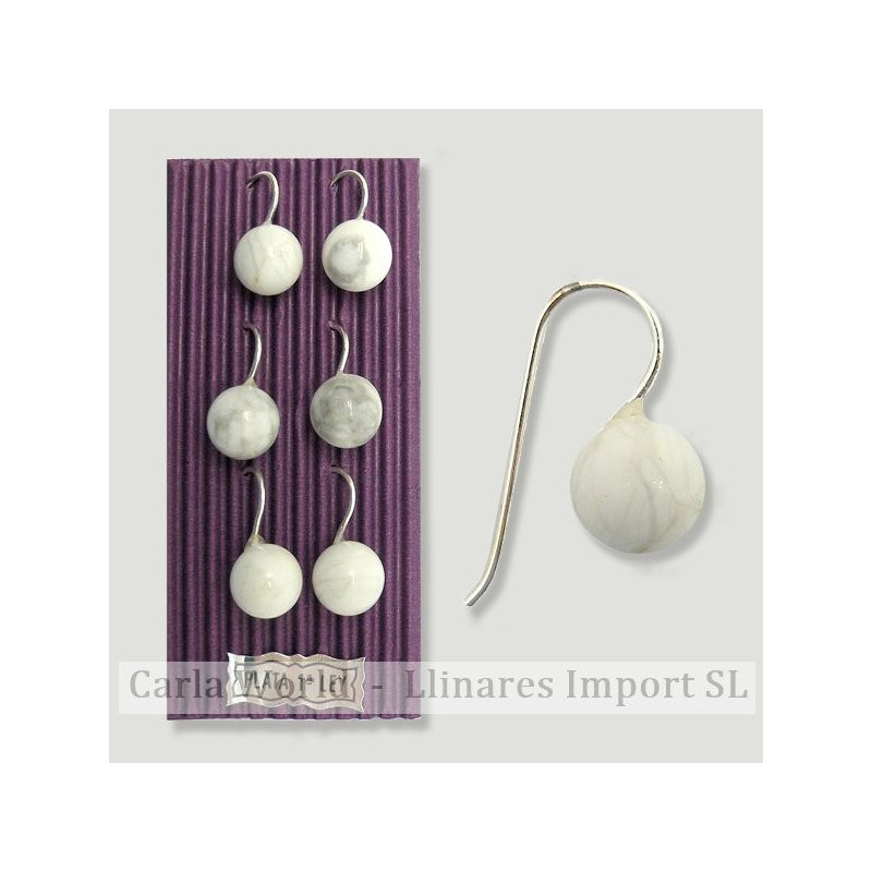 HOWLITA BLANCAPendientes plata hippy bola 10mm HOWLITA BLANCAPendientes plata hippy bola 10mm
