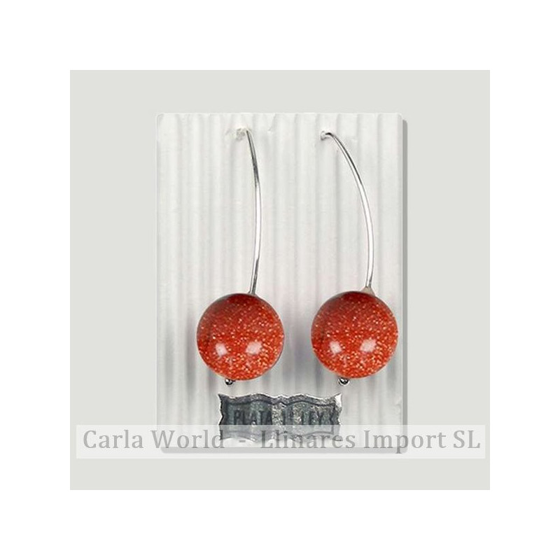 AVENTURINA ORO. Pendiente plata gancho pez. Bola 14mm AVENTURINA ORO. Pendiente plata gancho pez. Bola 14mm