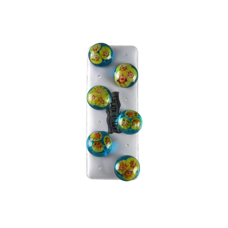 Ptes murano, cabujon, 12mm, azul claro Ptes murano, cabujon, 12mm, azul claro