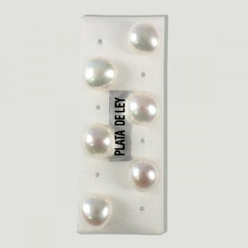 Pendientes plata perla irregular 11-12mm. Blanca