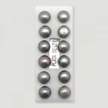 Pendiente perla gris. 8-9mm