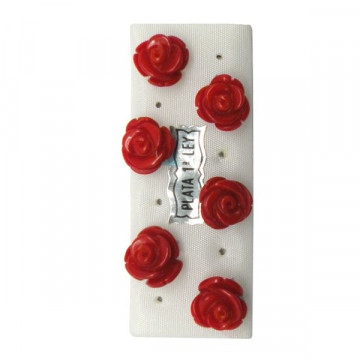 Pendientes plata flor 11-12mm. Bambu rojo