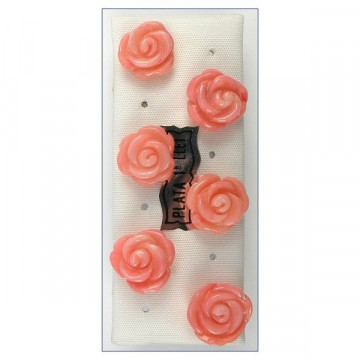 Pendientes plata flor 10-11mm. Bambu rosa