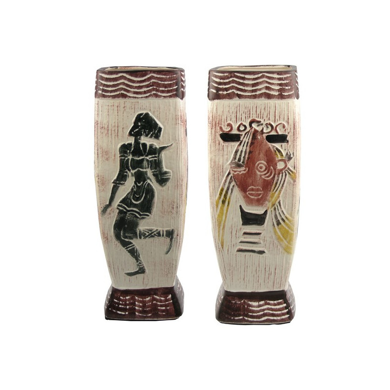Jarron ceramica cuadrado con base 26cm Jarron ceramica cuadrado con base 26cm