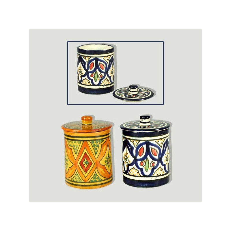 Pote redonda con tapa 13x9cm. Artesanía Al-Andalus Pote redonda con tapa 13x9cm. Artesanía Al-Andalus