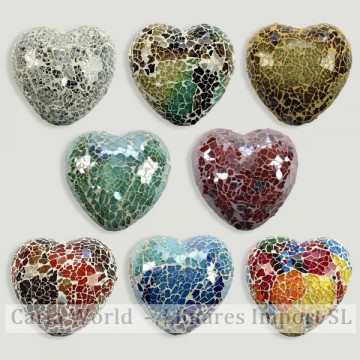 Corazon mosaico colores surtido. 10x8,5x4cm