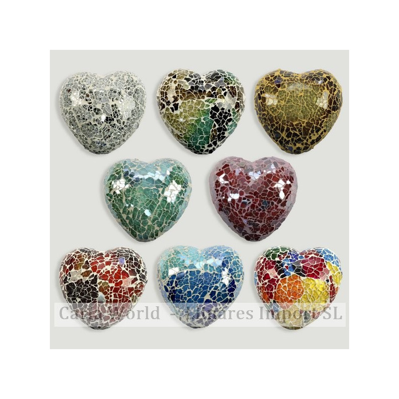 Corazon mosaico colores surtido. 10x8,5x4cm Corazon mosaico colores surtido. 10x8,5x4cm