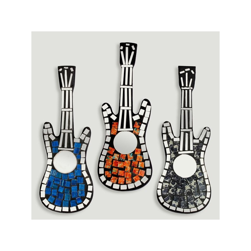 Guitarra electrica madera mosaico 22cm Guitarra electrica madera mosaico 22cm