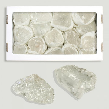 Caja minerales Cristal de roca masivo 26x17cm