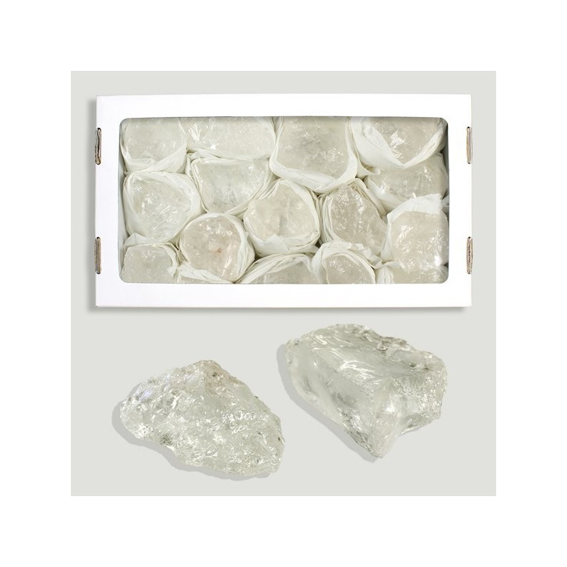 Caja minerales Cristal de roca masivo 26x17cm Caja minerales Cristal de roca masivo 26x17cm