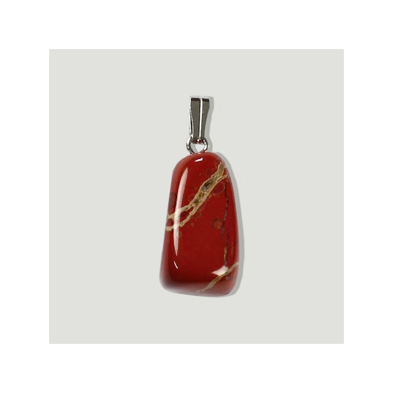 Colgante Jaspe rojo con capuchon plateado Colgante Jaspe rojo con capuchon plateado