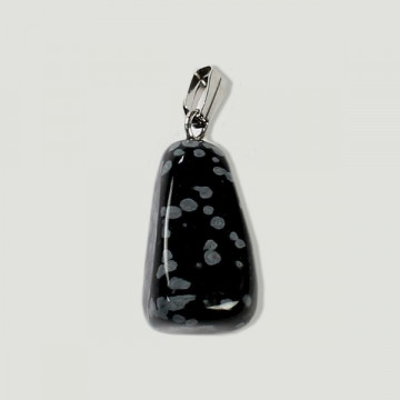 Colgante Obsidiana Nevada con capuchon plateado