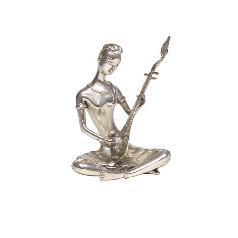 Musico laton plateado c/guitarra 30cm Musico laton plateado c/guitarra 30cm