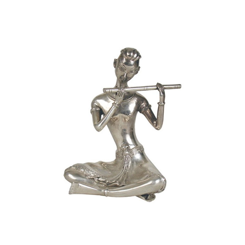Musico laton platead c/flauta trav 30cm Musico laton platead c/flauta trav 30cm