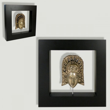Marco madera con figura Queen laton 25x30cm